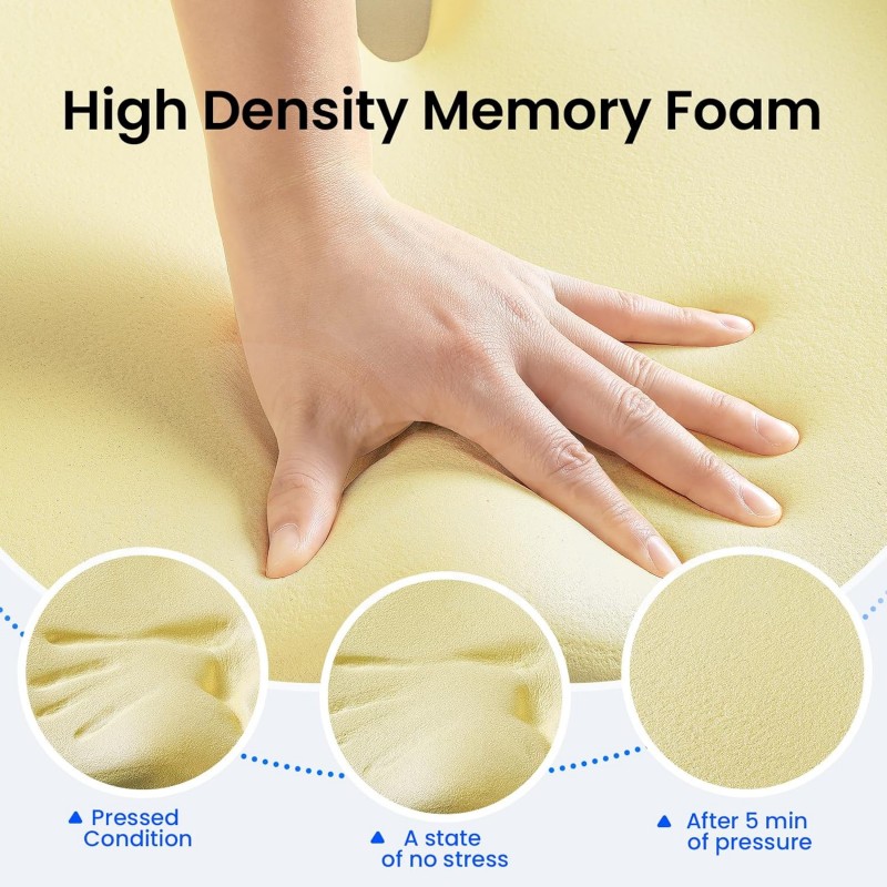 Terapeutický podsedák Benazcap Memory Foam s inovativní 3D tvarovanou pěnou, velký sedací polštář