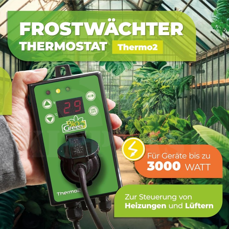 Digitální regulátor teploty BioGreen, termostat max. 3000W, pro topení, sepnutí přístroje od -50~99 °C